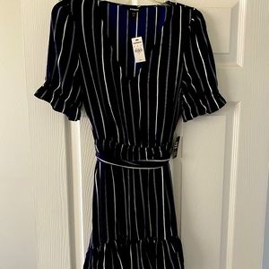 NWT Express Navy and White striped dress